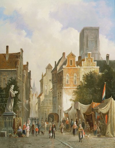 Französische Marktstadt von S.J. van der Ley
